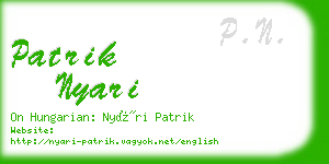 patrik nyari business card